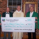 Tim McDonnell, Tom McGranahan, Msgr. Carr, Dan Caffrey, Patrick Shea, (picture on wall: Monsignor Byrne St. Bridget Founder)