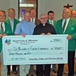 Mike Canning, Mitch Irvine, Dick Tucker, Fr. Jim Arsenault (St. Michael's Vicar and AOH Member), Bill Casey, Fr. Dan Brady (St. Michael's Pastor and AOH Member), Tim McDonnell (Raffle Co-Chair), Daniel Caffrey, Matt Brokaw and Doug Gavin. Missing Chad Costello (Raffle Co-Chair).