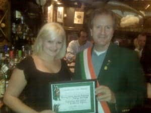 AOH Honorary Assoc Lifetime Member Certificate for Tommy Goulding of Rosie's