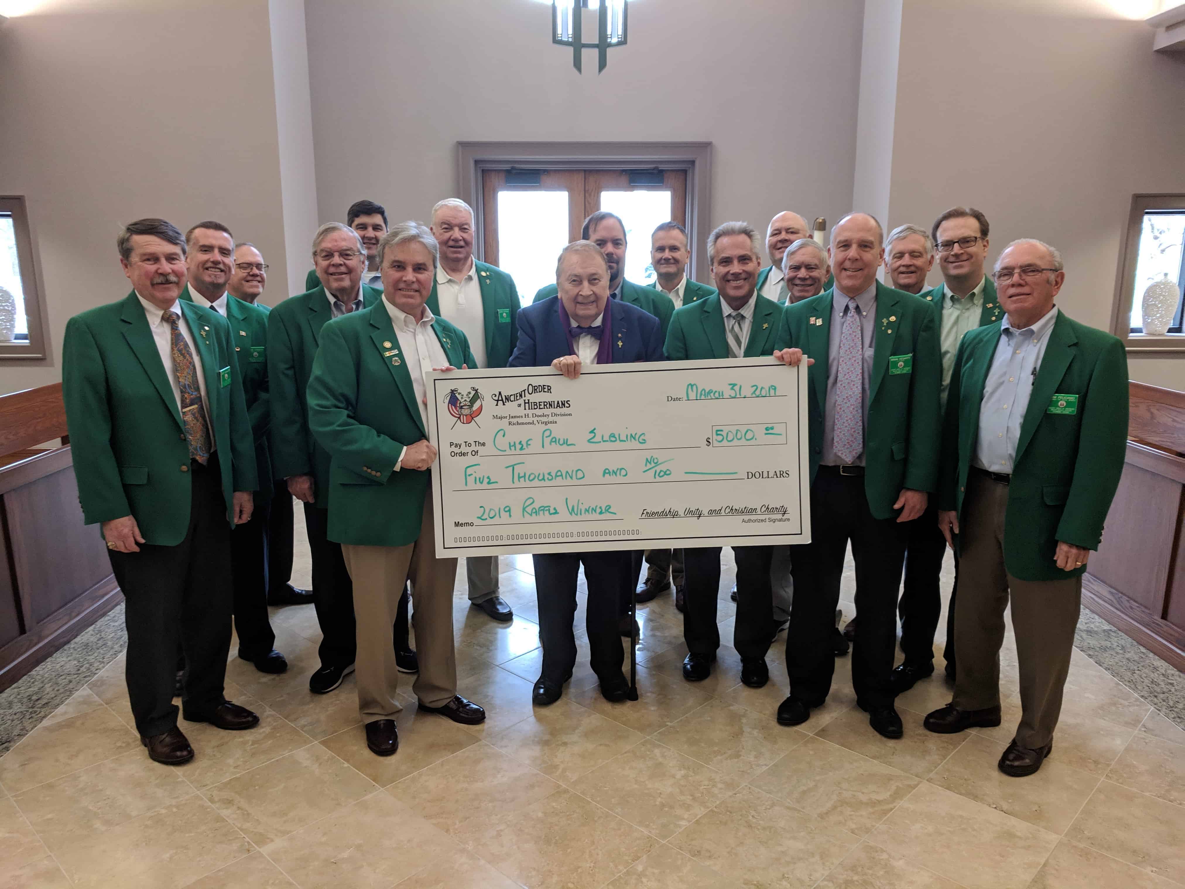 2019 Trip to Ireland Raffle Winner - Major James H. Dooley Division